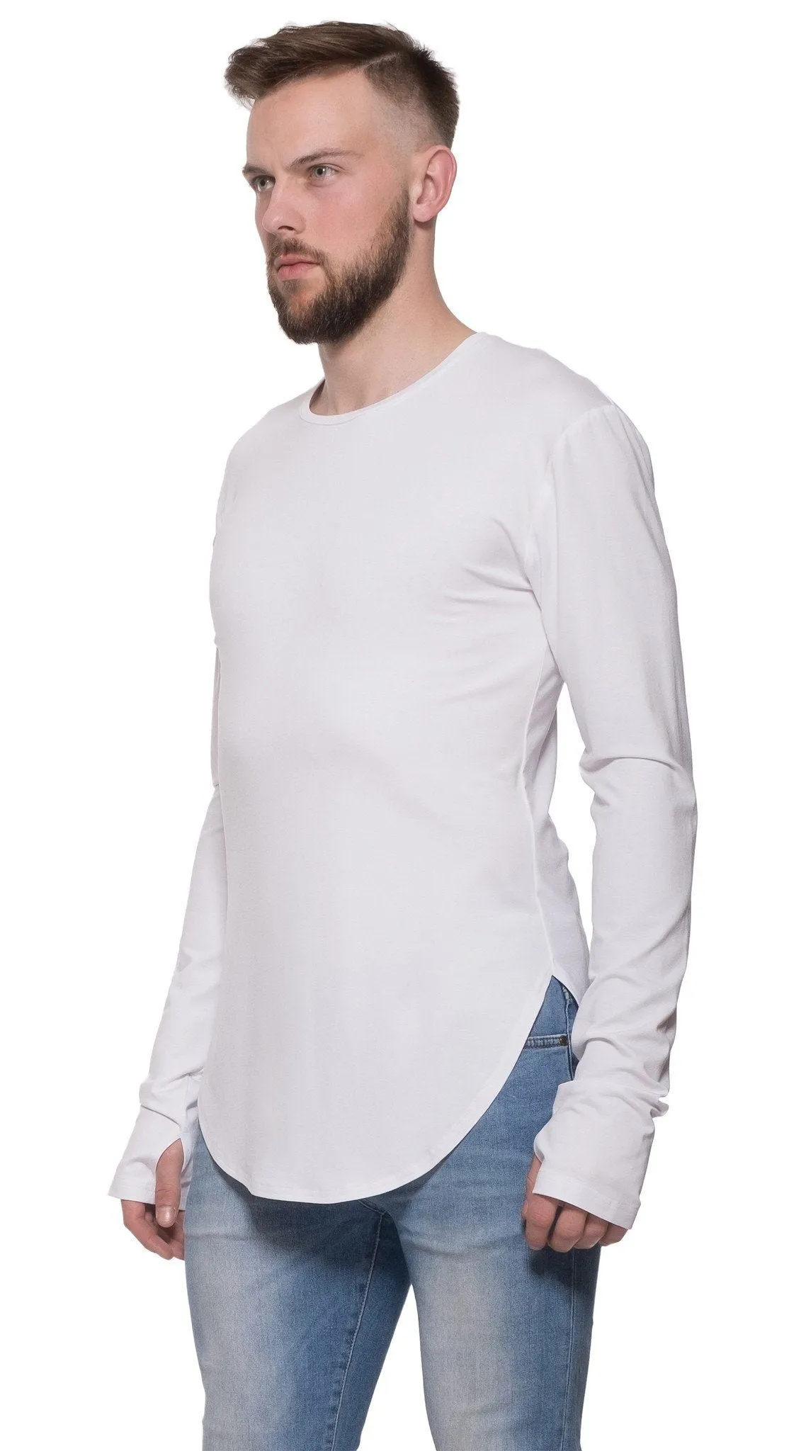 TheG Man Viscose Under Long Tee // white