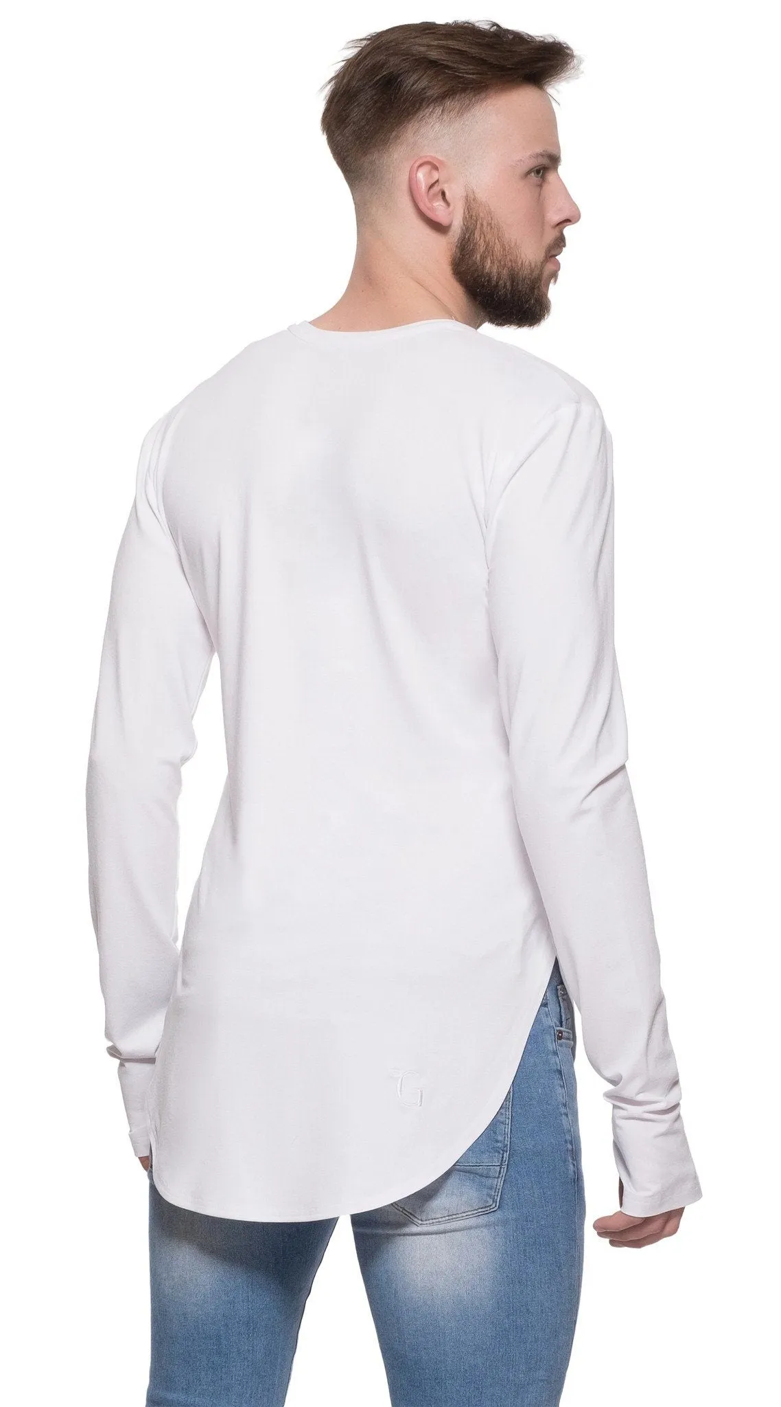 TheG Man Viscose Under Long Tee // white