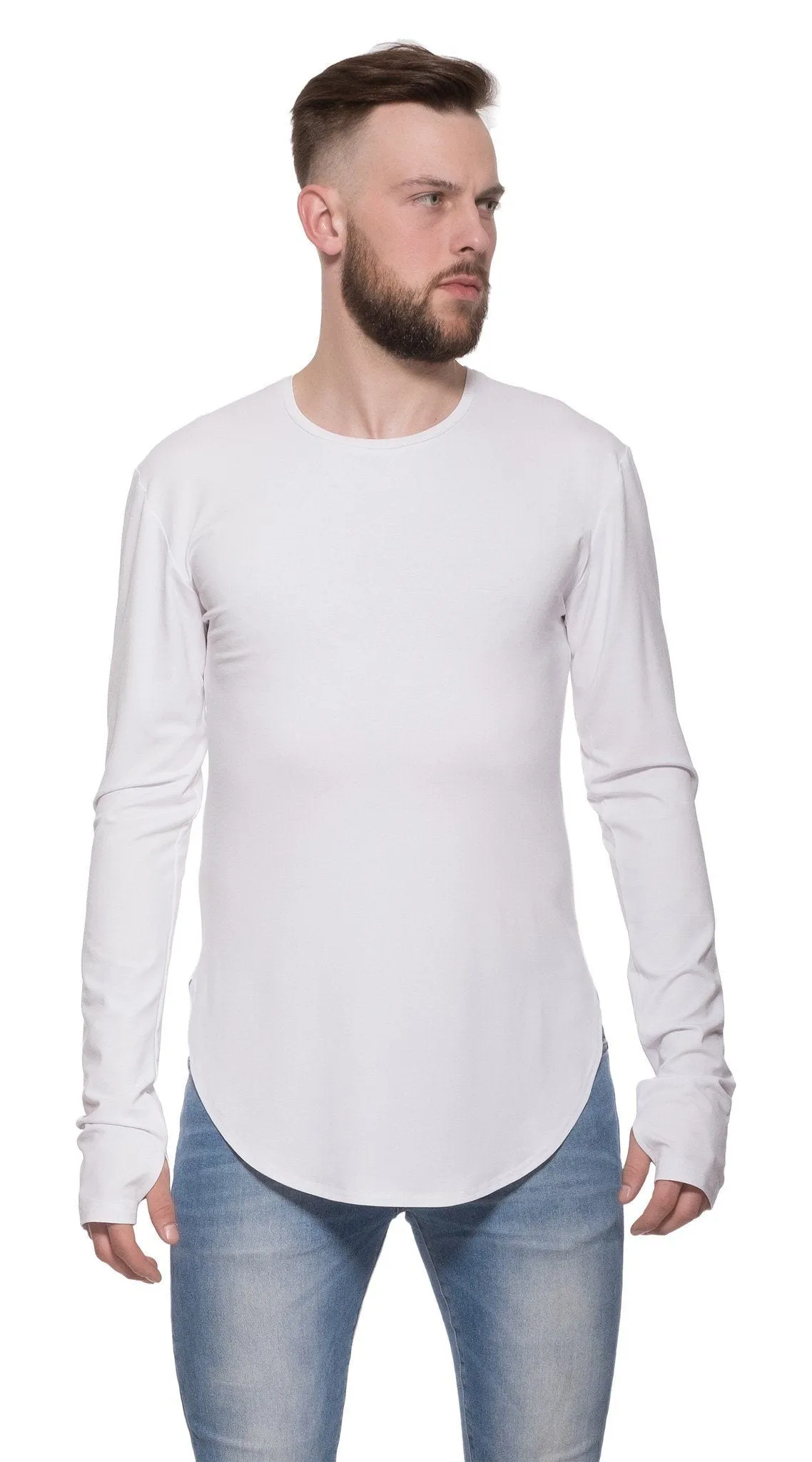 TheG Man Viscose Under Long Tee // white