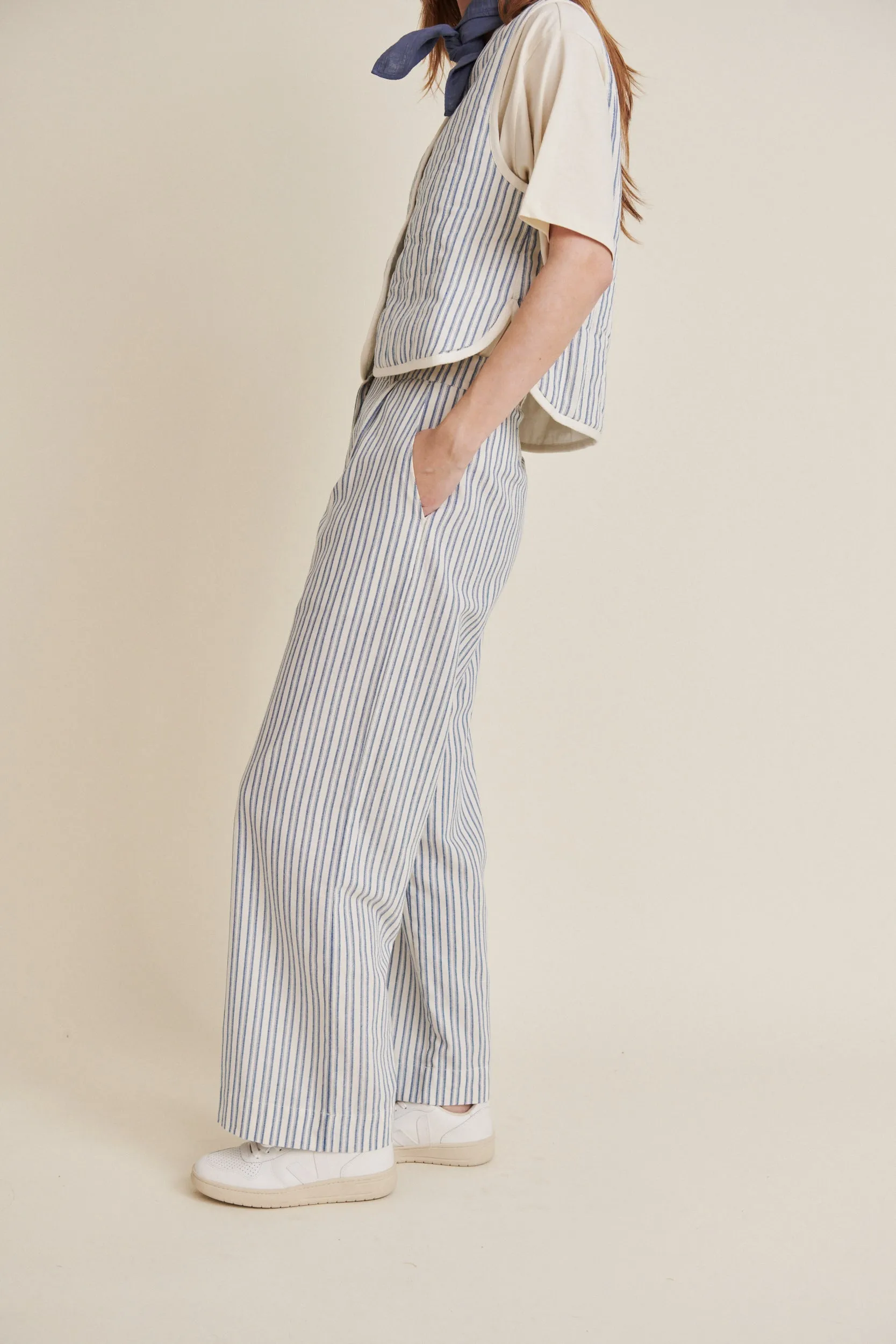 Trudie Pants - Birch / Classic blue