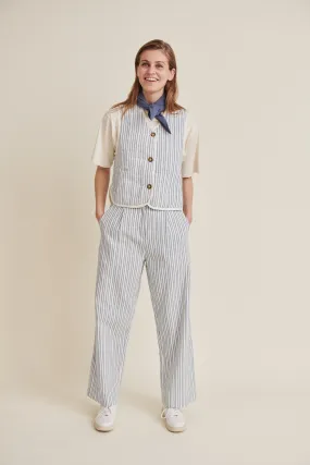 Trudie Pants - Birch / Classic blue