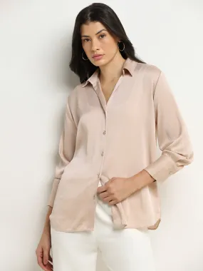 Wardrobe Peach Crinkle-Textured Shirt