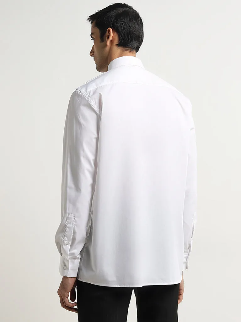 WES Formals White Solid Relaxed-Fit Shirt