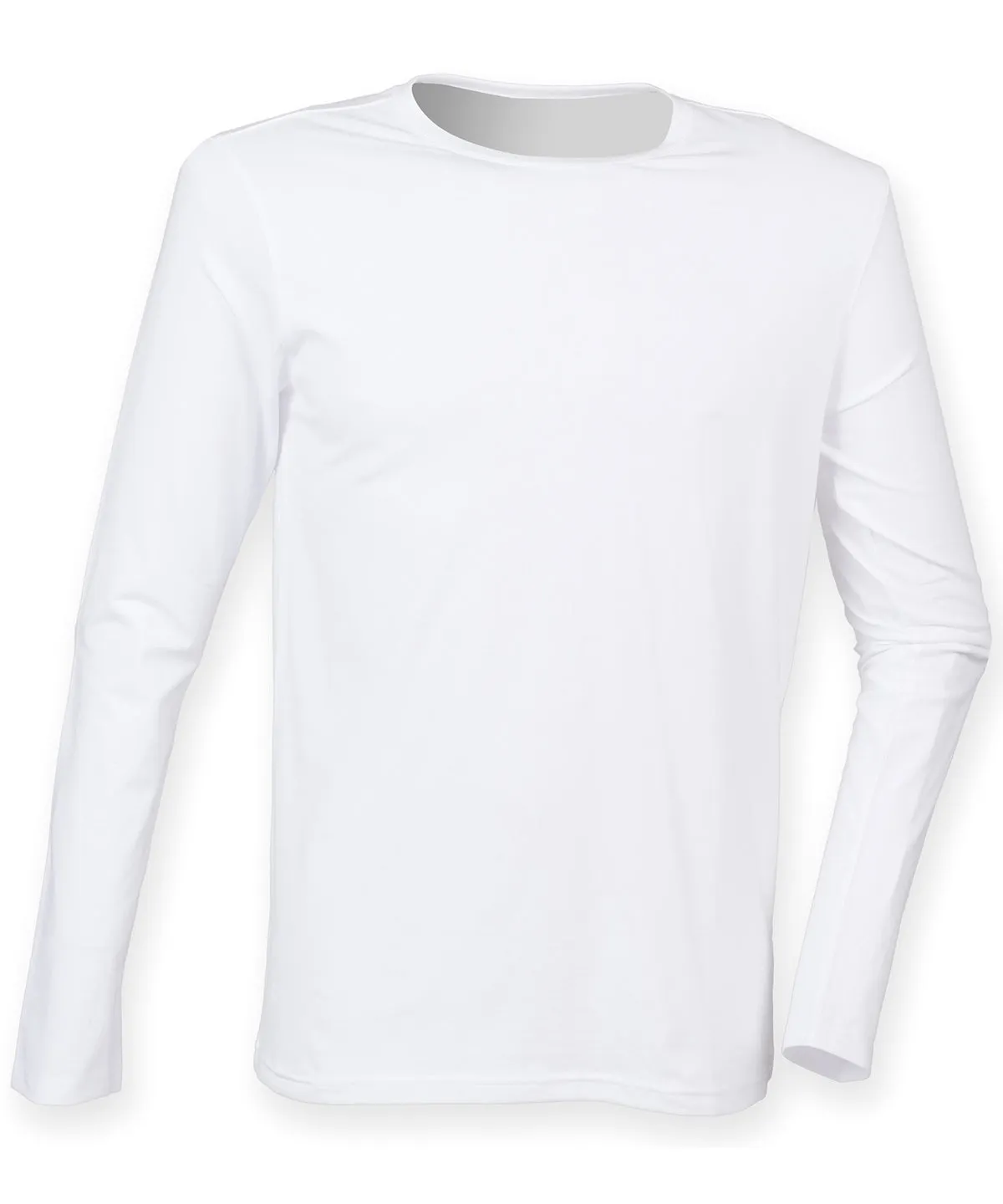 White - Feel good long sleeved stretch t-shirt