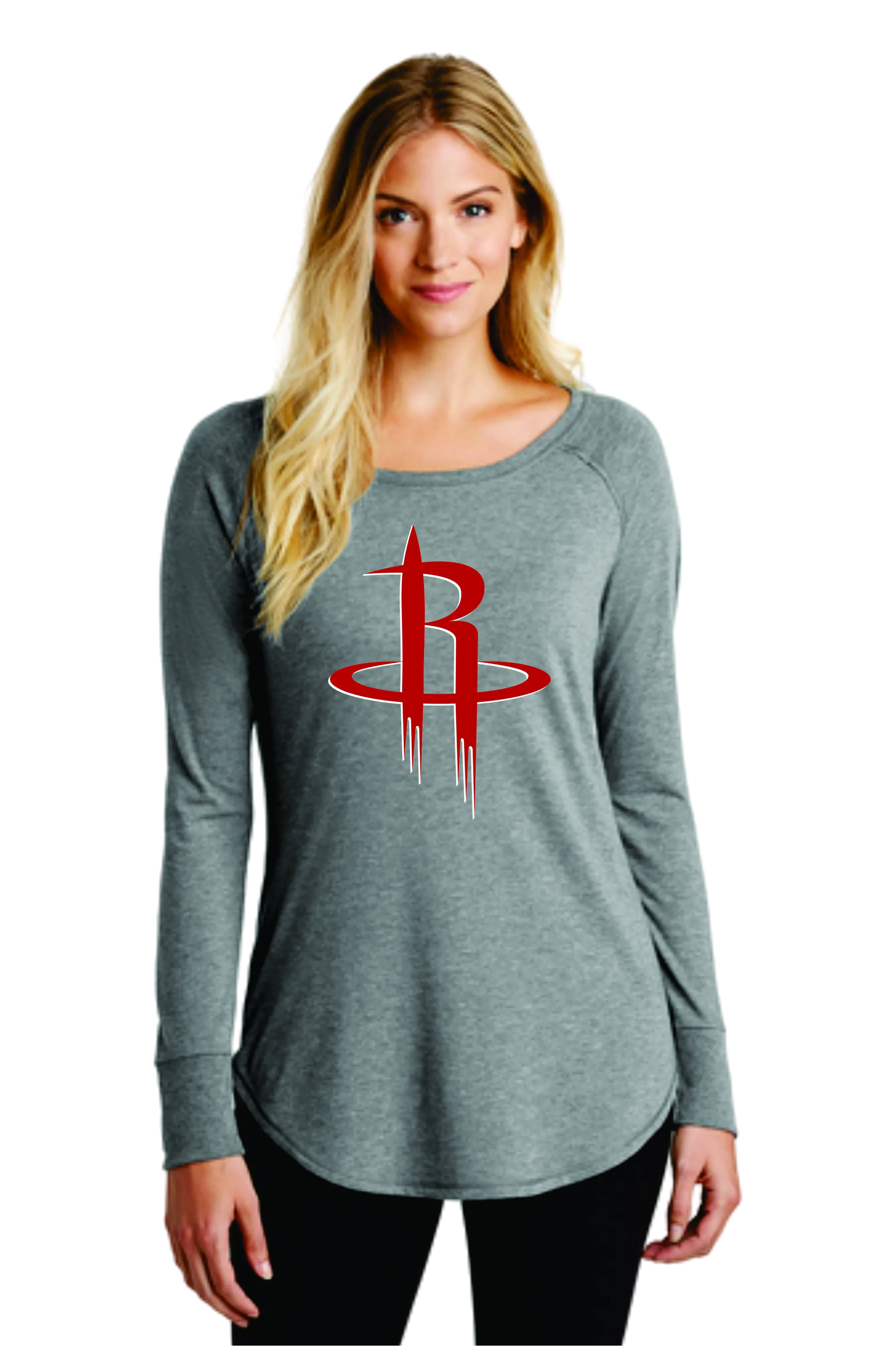 Women's Houston Rockets Tunic Long-Sleeve T-Shirt