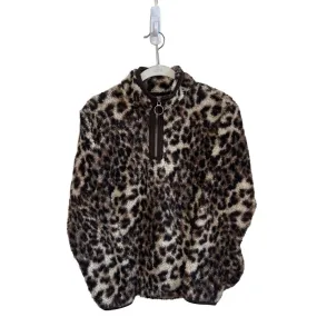 Zip-up Fuzzy Coat - Jaguar Print